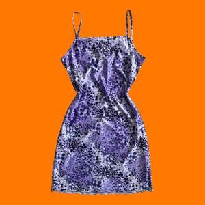 90's vintage purple polka dot bodycon mini dress SMALL california concepts